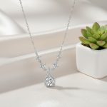 سلسلة مويسانايت فضة 925 بحجر 1 قيراط فخم ولمعة ماسية فاخرة