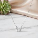 سلسلة فراشة فضة 925 مميزة مرصعة بالزركون