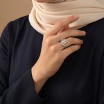 خاتم فضة 925 تصميم زهرة متفتحة مرصع بالزركون الفاخر مقاس قابل للتعديل - الصورة 2