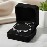 اسورة فضة 925 بتصميم خرز مرصع بزركون بنفسجي مميز - الصورة 4