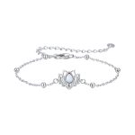 اسورة زهرة اللوتس فضة وحجر الأوبال الأبيض