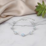 اسورة كريستال القمر الطبيعي فضة 925 إكسسوار نسائي فاخر