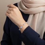 اسورة كريستال القمر الطبيعي فضة 925 إكسسوار نسائي فاخر - الصورة 2