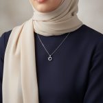 ⁦قلادة فضة 925 بحجر زركون أزرق ملكي فخم للمناسبات⁩ - الصورة ⁦2⁩