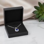 ⁦قلادة فضة 925 بحجر زركون أزرق ملكي فخم للمناسبات⁩ - الصورة ⁦4⁩