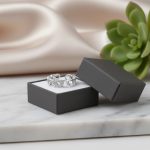 خاتم فضة925 بتصميم قلبين متقابلين مزين بزركون لامع مقاس قابل للتعديل - الصورة 4