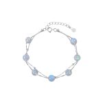 اسورة كريستال القمر الطبيعي فضة إكسسوار نسائي فاخر