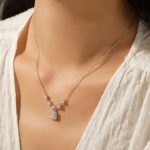 ⁦سلسلة مويسانايت فضة بحجر 1 قيراط فخم ولمعة ماسية فاخرة⁩ - الصورة ⁦2⁩