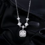 ⁦سلسلة مويسانايت فضة بحجر 1 قيراط فخم ولمعة ماسية فاخرة⁩ - الصورة ⁦3⁩