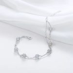 ⁦اسورة كريستال القمر الطبيعي فضة إكسسوار نسائي فاخر⁩ - الصورة ⁦3⁩